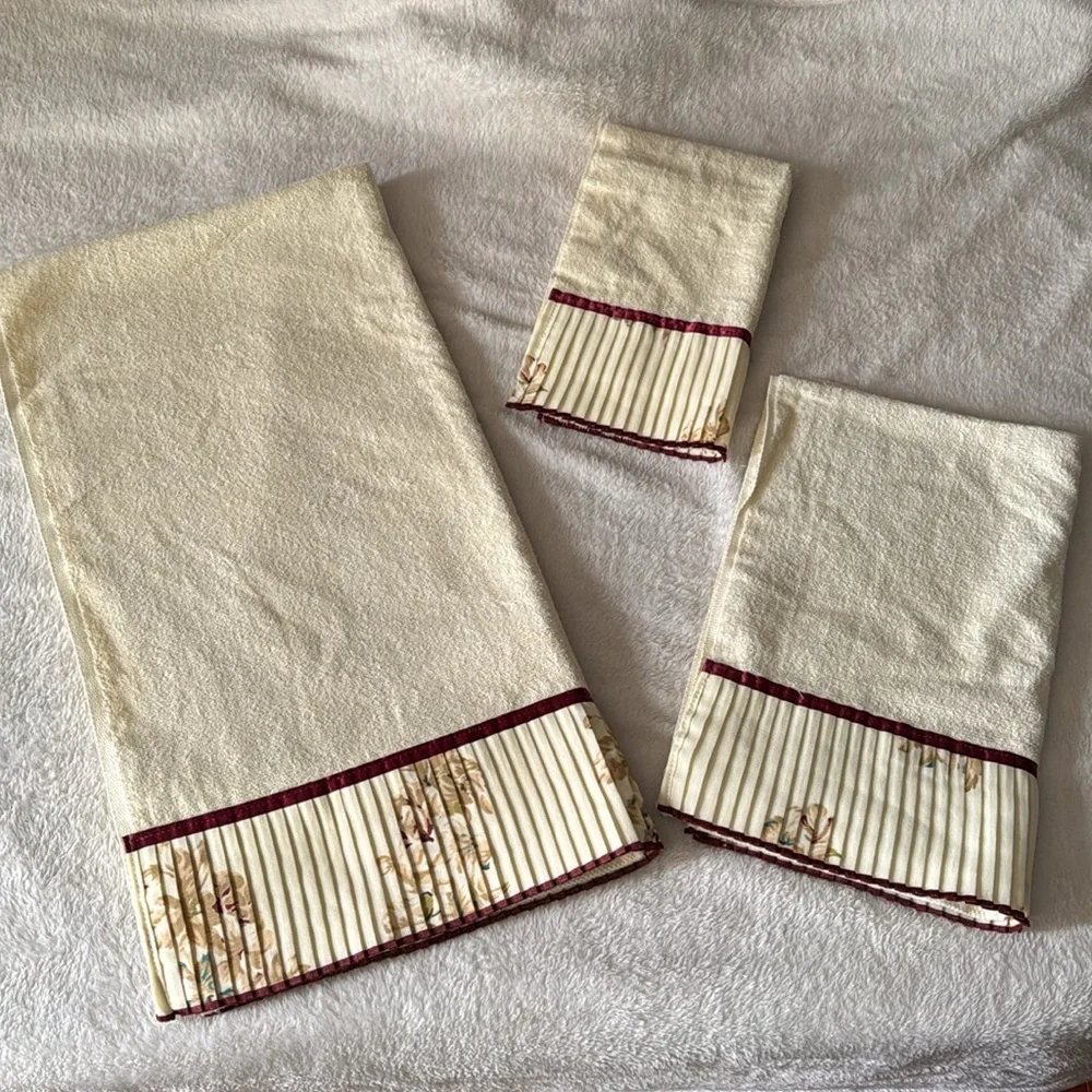 3 piece decorative bath towel set